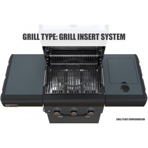 Ψησταριά Υγραερίου Coral Gas Sahara X350 3 Burner BBQ Smokey Teal