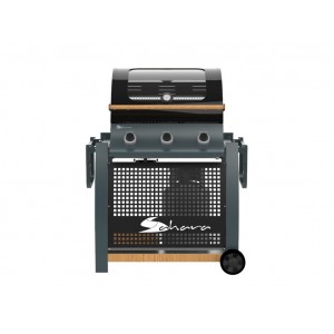 Ψησταριά Υγραερίου Coral Gas Sahara 3 Burner Oak BBQ Smokey Teal