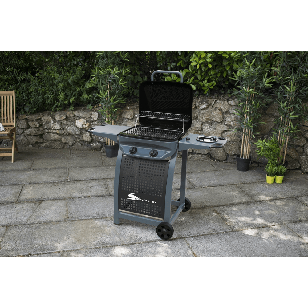 Ψησταριά Υγραερίου Coral Gas Sahara X150 2 Burner Gas BBQ Μαύρο Γκρι