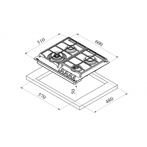Αυτόνομη Εστία Αερίου La Germania P65 4L LAG SF VN